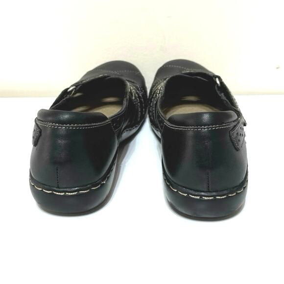Clarks Women’s Size 9.5 NARROW Ashland Spin Q Black Leather Mary Jane Shoes - Picture 5 of 12
